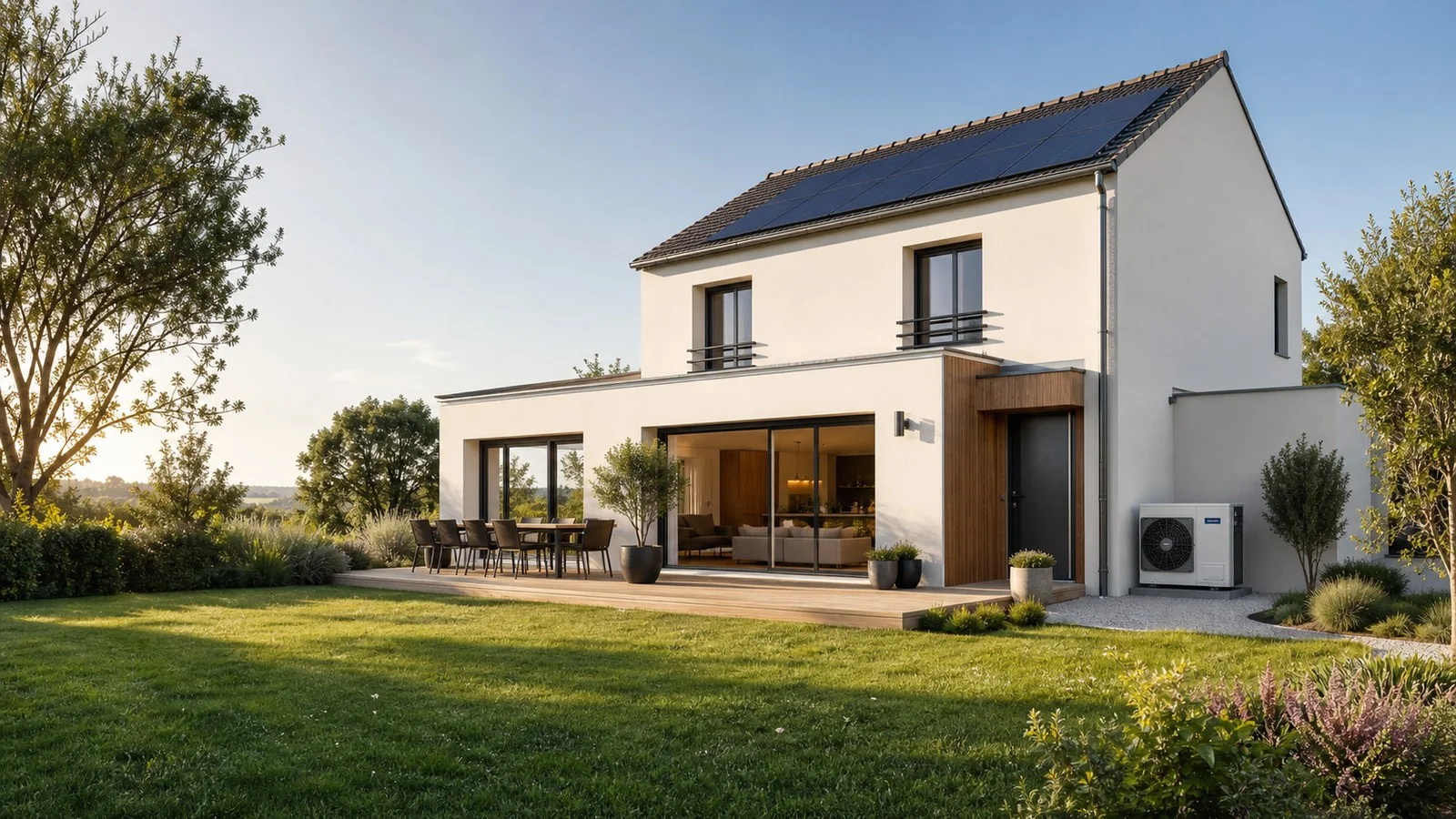 Maison moderne rénovée avec solutions d’économie d’énergie