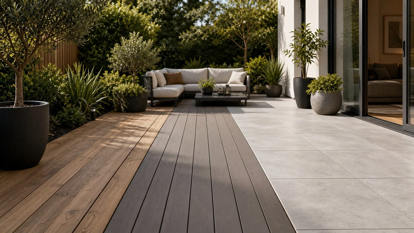 Terrasse bois, composite ou carrelage : que choisir ? - illustration Le Guide Habitat